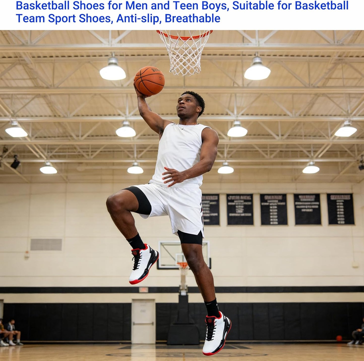 High-top upper basketball shoes (men's style) sports shoes, breathable sports shoes, anti-slip shoes