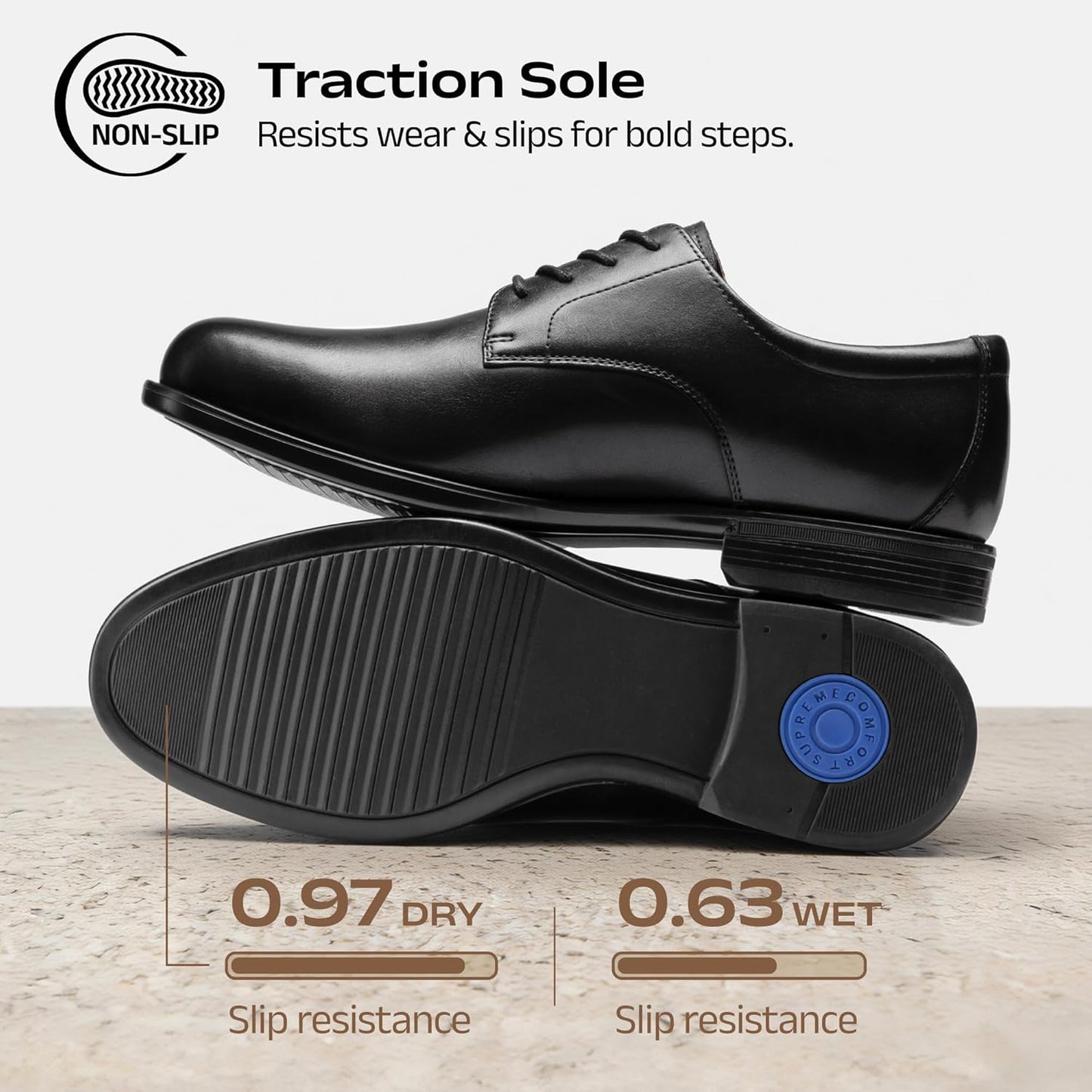 Men's classic leather business formal shoes, comfortable style, Oxford shoe shape, business formal model, laced design