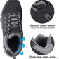 Men's waterproof hiking shoes - made of leather - comfortable and lightweight - anti-slip - suitable for outdoor walking, work or sports.