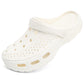 Men's and women's arched wooden-bottom flat shoes with a flat sole, garden shoes, casual shoes, non-buckle outdoor beach water shoes, detachable cushioning foot pads