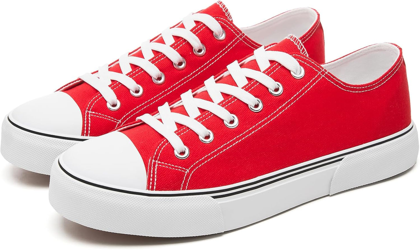 Men's canvas low-top sports shoes, featuring a classic casual design. This stylish pair comes in white and black colors and is suitable for daily wear.