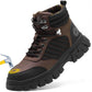 Men's Waterproof Steel-Toe Boots - 6 inches - Comfortable men's safety work boots. Durable steel-toe shoes. Lightweight, anti-slip, and puncture-resistant industrial construction boots.