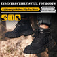 Men's Waterproof Steel-Toe Boots - 6 inches - Comfortable men's safety work boots. Durable steel-toe shoes. Lightweight, anti-slip, and puncture-resistant industrial construction boots.