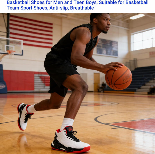 High-top upper basketball shoes (men's style) sports shoes, breathable sports shoes, anti-slip shoes
