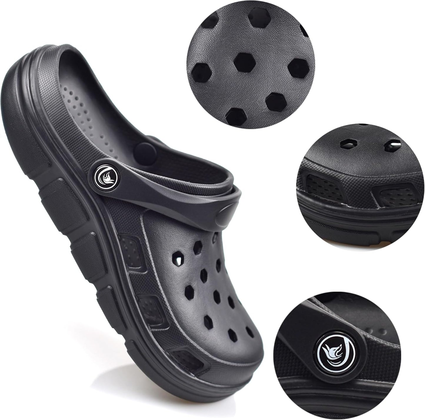 Men's garden slippers, easy-to-on-and-off work shoes with arch support function, women's and men's quick-drying waterproof slippers, casual sandals, comfortable slippers