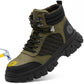 Men's Waterproof Steel-Toe Boots - 6 inches - Comfortable men's safety work boots. Durable steel-toe shoes. Lightweight, anti-slip, and puncture-resistant industrial construction boots.