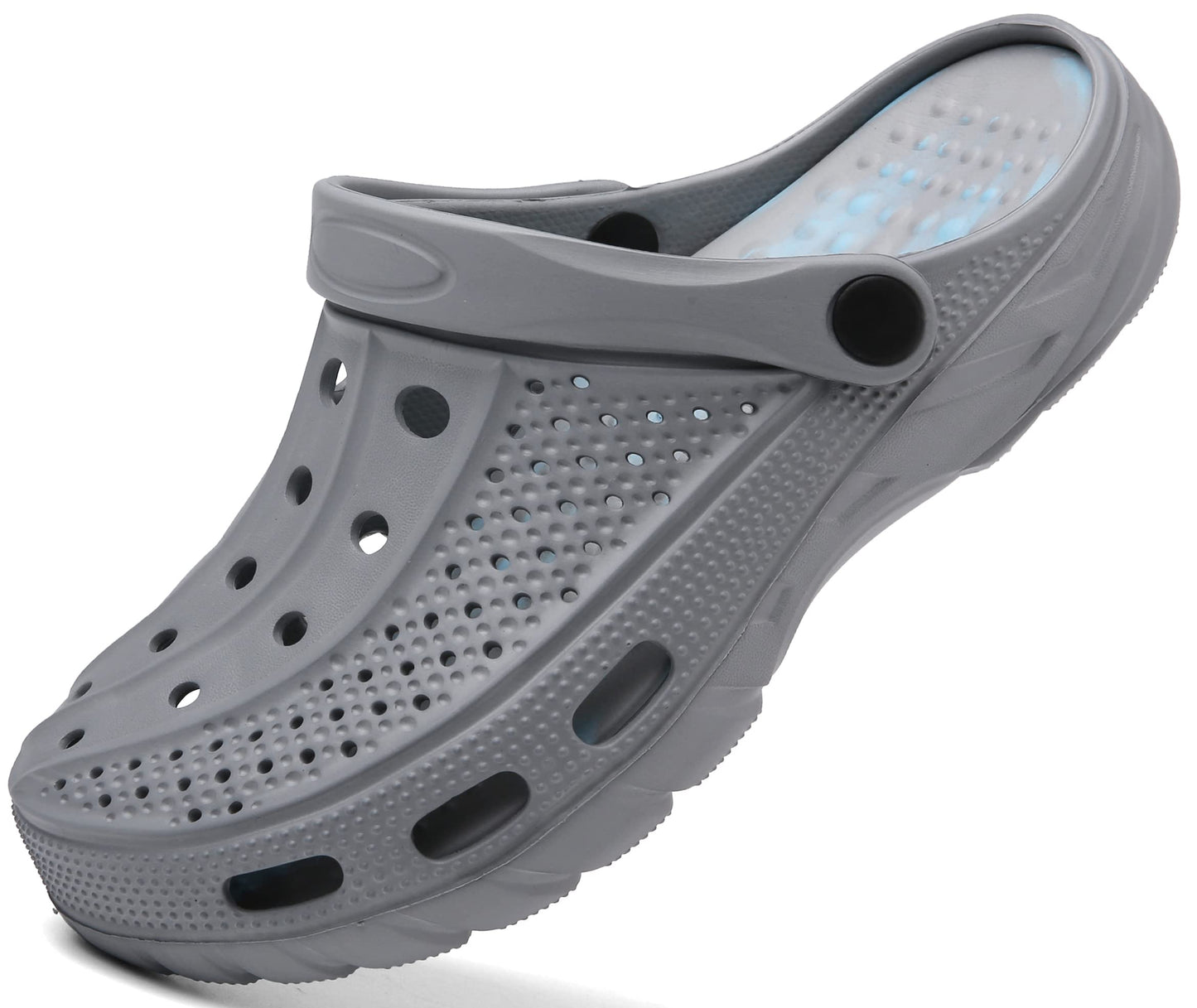 Men's and women's arched wooden-bottom flat shoes with a flat sole, garden shoes, casual shoes, non-buckle outdoor beach water shoes, detachable cushioning foot pads