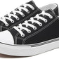 Men's canvas low-top sports shoes, featuring a classic casual design. This stylish pair comes in white and black colors and is suitable for daily wear.
