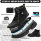 Men's Waterproof Steel-Toe Boots - 6 inches - Comfortable men's safety work boots. Durable steel-toe shoes. Lightweight, anti-slip, and puncture-resistant industrial construction boots.
