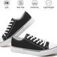 Men's canvas low-top sports shoes, featuring a classic casual design. This stylish pair comes in white and black colors and is suitable for daily wear.