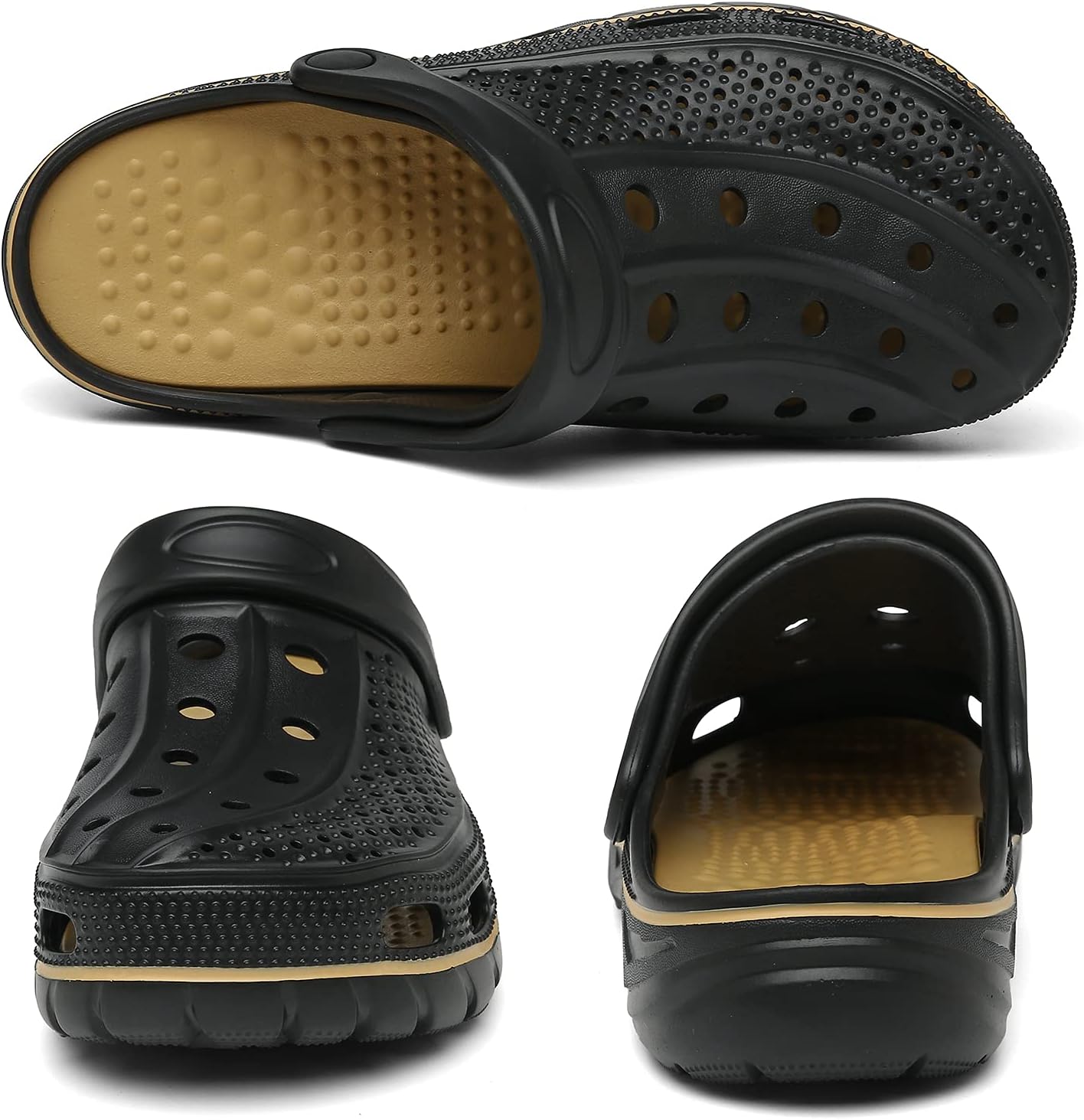 Men's and women's arched wooden-bottom flat shoes with a flat sole, garden shoes, casual shoes, non-buckle outdoor beach water shoes, detachable cushioning foot pads