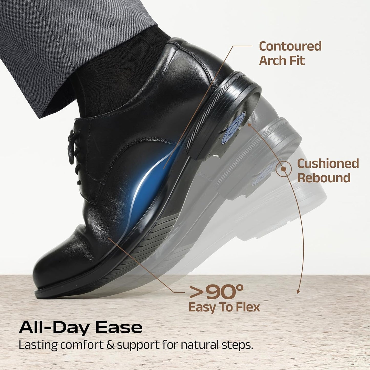 Men's classic leather business formal shoes, comfortable style, Oxford shoe shape, business formal model, laced design