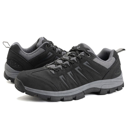 Men's waterproof hiking shoes - made of leather - comfortable and lightweight - anti-slip - suitable for outdoor walking, work or sports.