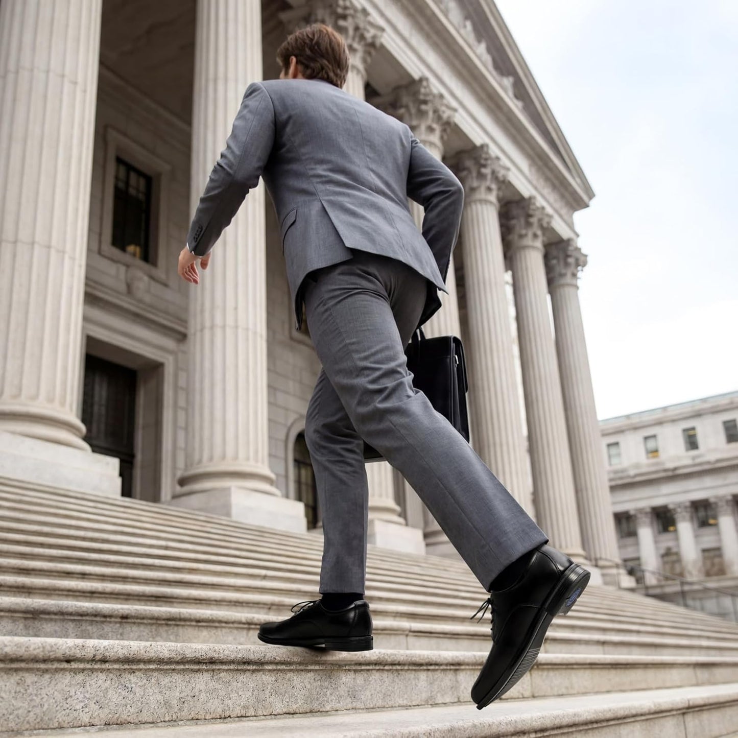 Men's classic leather business formal shoes, comfortable style, Oxford shoe shape, business formal model, laced design