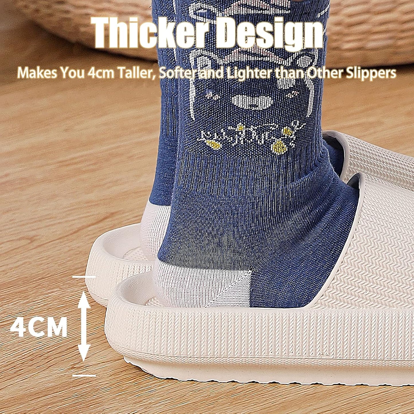 Men's rubber slippers, pillow house slippers, shower shoes, indoor slippers, bathroom slippers, beach shoes. Extremely comfortable, lightweight, thick sole, anti-slip, easy to clean.